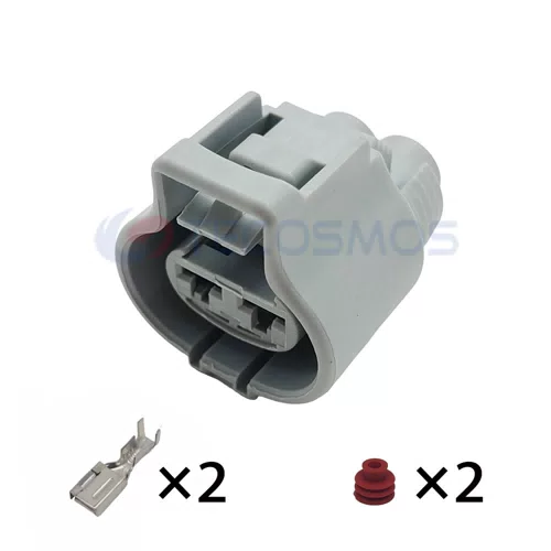 6-176143-6 Waterproof 2-Pin Female Automobile Fan Connector Plug Copper Contact & ABS/Nylon Housing for Wire... - image 2